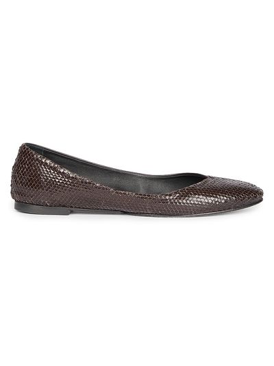 Jacquemus Women's Les Ballerines Snake-Embossed Leather Flats