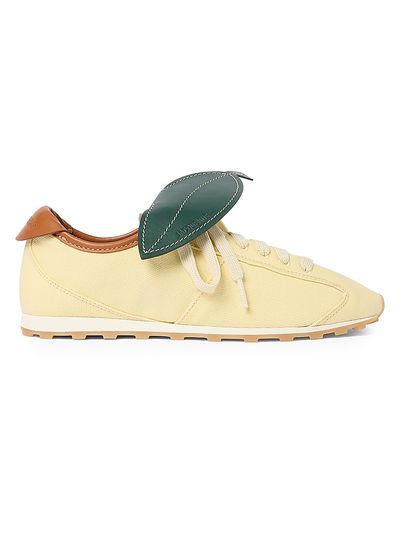 Jacquemus Women's Les Tennis Lemon Leather Low-Top Sneakers