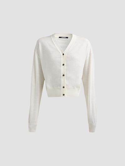Jacquemus Women's V-Neck Wool-Blend Cardigan