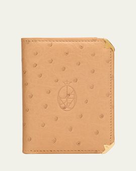 Jacques Marie Mage Men's Elston Ostrich Trifold Wallet
