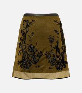 Jacques Wei Jacques Wei Beaded floral miniskirt