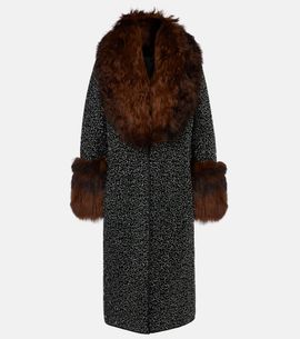 Jacques Wei Jacques Wei Embellished shearling-trimmed coat