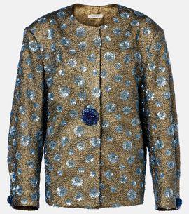 Jacques Wei Jacques Wei Floral sequined oversized jacket