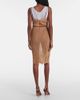 Jacques Wei Jacques Wei Layered leather-trimmed lace midi skirt - 3