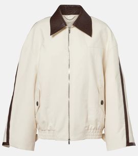 Jacques Wei Jacques Wei Leather-trimmed cotton jacket