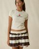 Jacquie The Label Jacquie The Label Bianca Bow Detail Mini Skort in Brown, Women's at Urban Outfitters - 2
