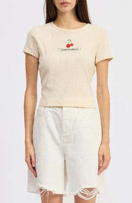 JACQUIE THE LABEL JACQUIE THE LABEL Cerise Pointelle Top