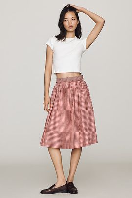 Jacquie The Label Maggie 100% Cotton Midi Skirt