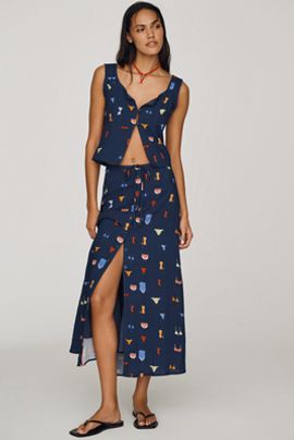 Jacquie The Label Rinni Button-Front Skirt