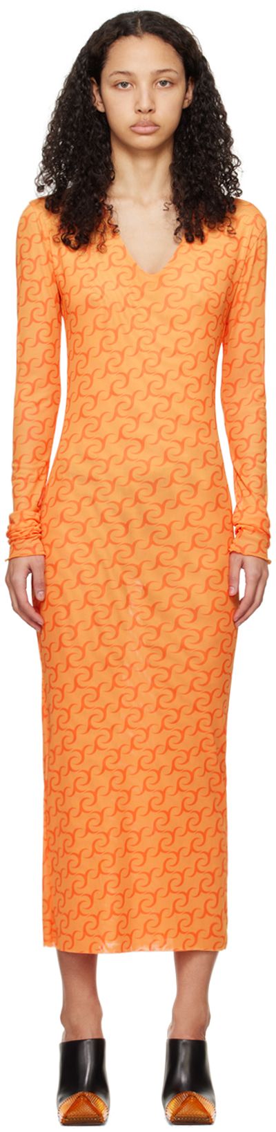 Jade Cropper Jade Cropper Orange Printed Midi Dress