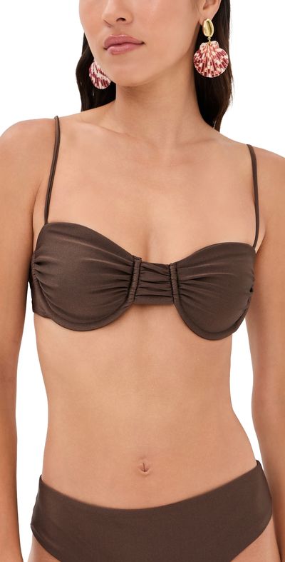 JADE Swim JADE Swim Mia Bikini Top Mocha Sheen