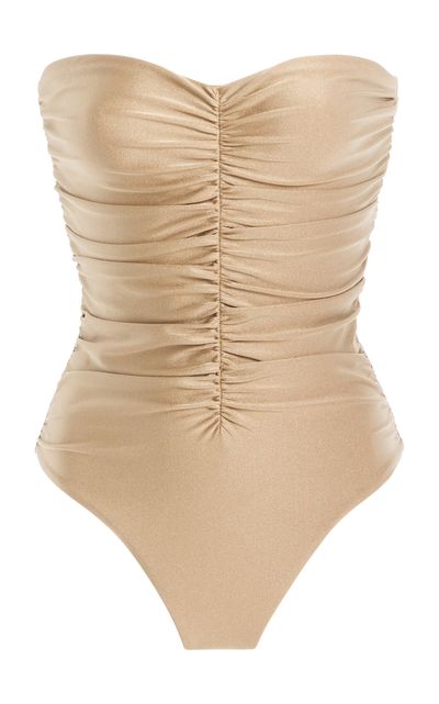 JADE SWIM JADE SWIM Yara OnePiece Swimsuit Taupe L
