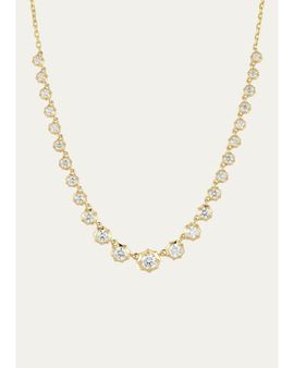 Jade Trau 18K Graduating Sophisticate Diamond Riviera Necklace