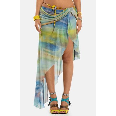 Jaded London Beaded Belt Asymmetric Midi Skirt