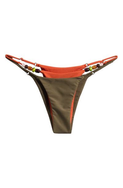 JADED LONDON JADED LONDON Beaded Layered Bikini Bottoms