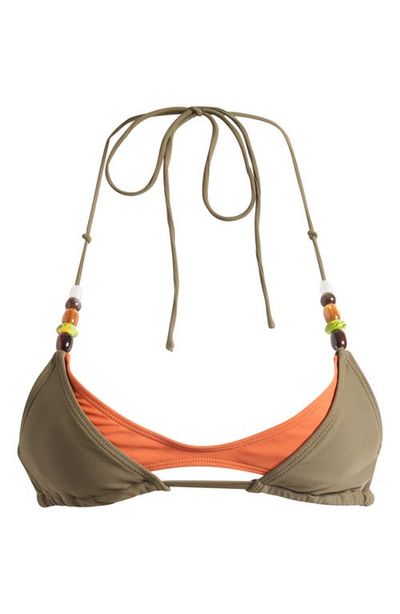 JADED LONDON JADED LONDON Beaded Layered Triangle Bikini Top