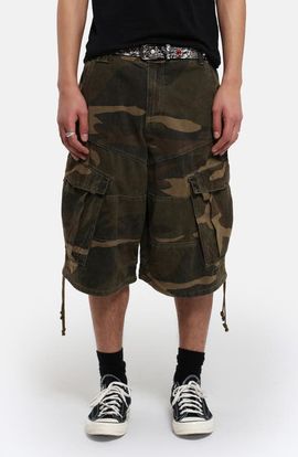 JADED LONDON JADED LONDON Camo Oversize Cotton Cargo Shorts 