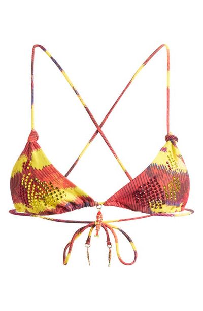 JADED LONDON JADED LONDON Diamante Crystal Embellished Fish Charm Bikini Top