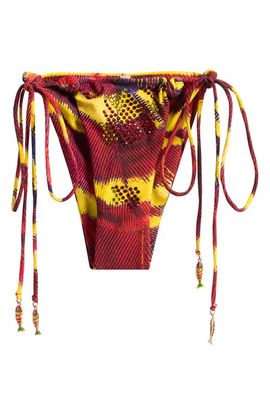 JADED LONDON JADED LONDON Diamante Crystal Embellished Side Tie Bikini Bottoms