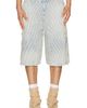 Jaded London Jaded London Distressed Pinstripe Carpenter Jorts - 1