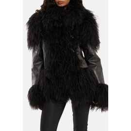 JADED LONDON JADED LONDON Faux Leather & Faux Fur Toggle Coat