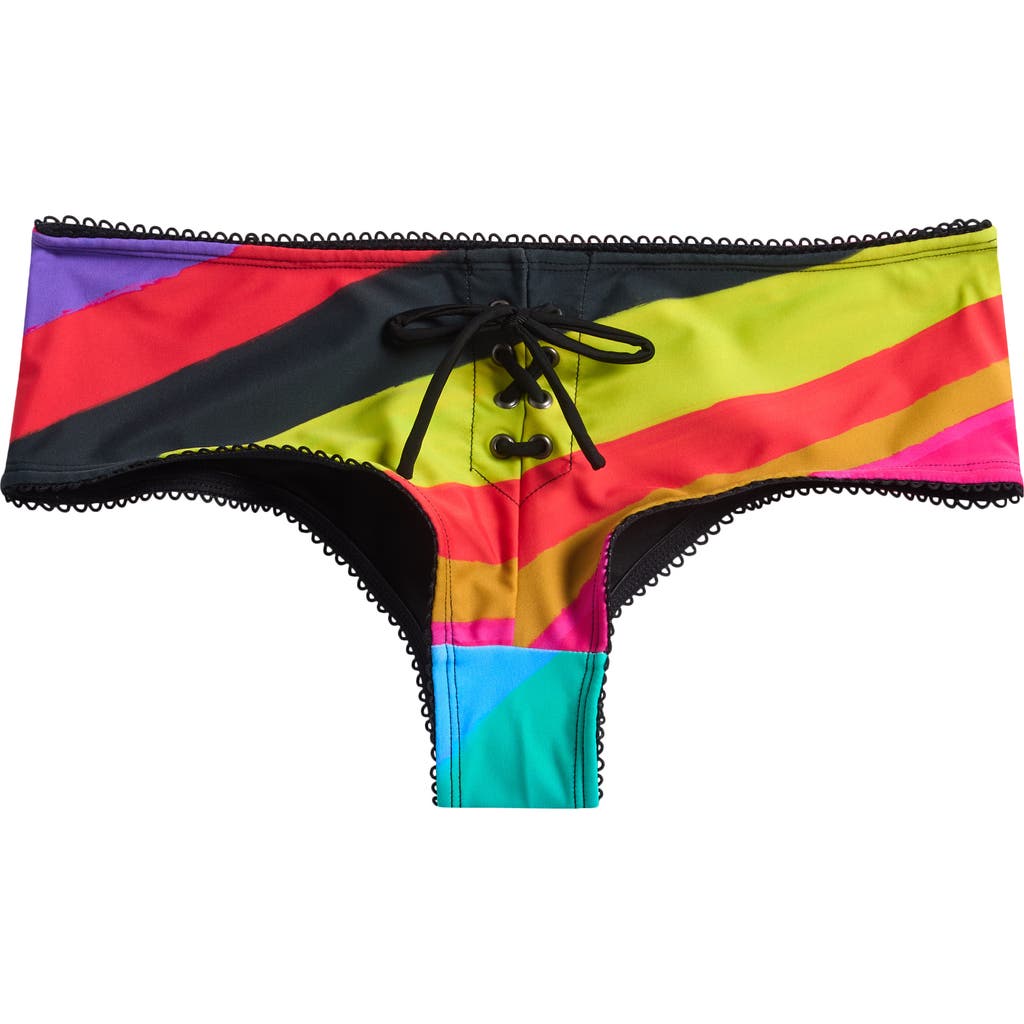 JADED LONDON JADED LONDON Freda Multi Stripe Lace-Up Bikini Bottoms 