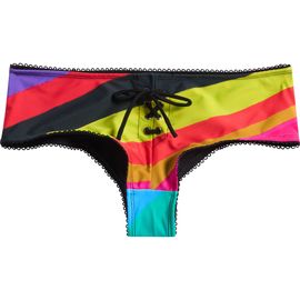 JADED LONDON JADED LONDON Freda Multi Stripe Lace-Up Bikini Bottoms 