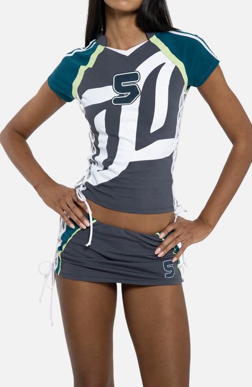 JADED LONDON JADED LONDON Lace-Up Football Baby Tee