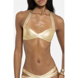 JADED LONDON JADED LONDON Metallic Bandage Halter Bikini Top