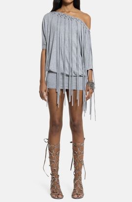 JADED LONDON JADED LONDON Ophidian Fringe Jersey Minidress