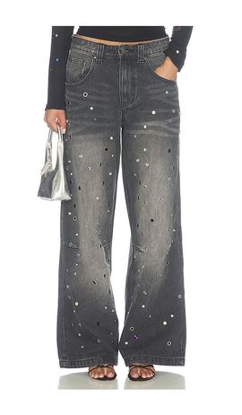Jaded London Jaded London Rhinestone Studded Colossus Jeans