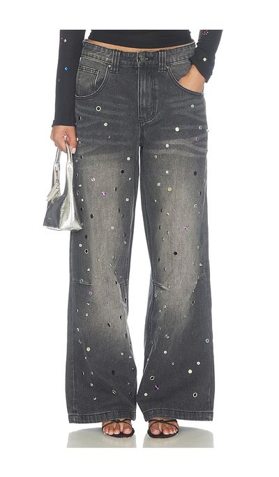 Jaded London Jaded London Rhinestone Studded Colossus Jeans