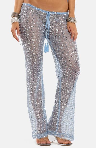 Jaded London Sequin Embellished Sheer Lace Pants