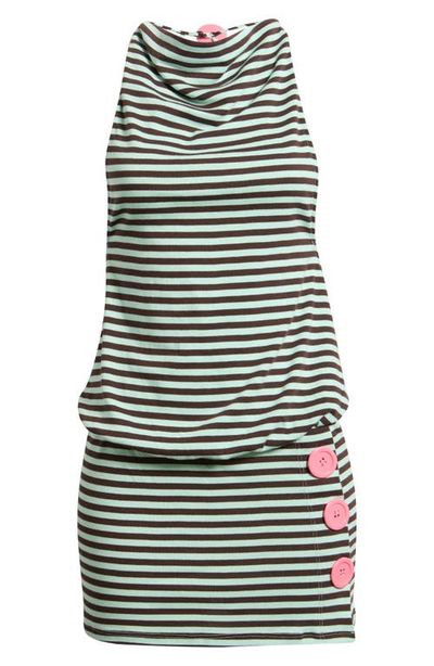JADED LONDON JADED LONDON Stripe Button Trim Dress