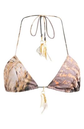 JADED LONDON JADED LONDON Triangle Feather Embellished Bikini Top
