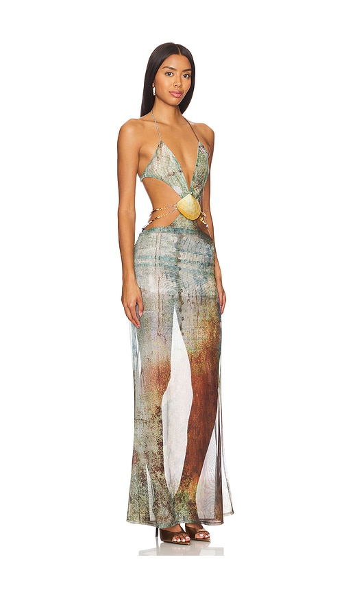 Jaded London - Vida Backless Maxi Dress With Shell Trim