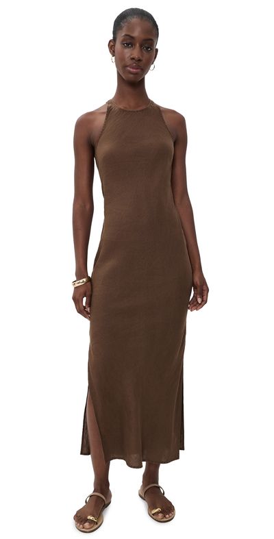 James Perse James Perse Canvas Linen Long Dress Cocoa