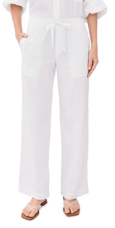 James Perse James Perse Cotton Linen Stretch Poplin Pants White