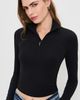James Perse James Perse Cropped Long Sleeve Half Zip Black - 2