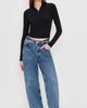 James Perse James Perse Cropped Long Sleeve Half Zip Black - 5
