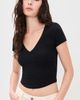 James Perse James Perse V Neck Cropped Tee Black - 2
