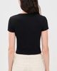 James Perse James Perse V Neck Cropped Tee Black - 3