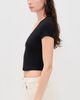 James Perse James Perse V Neck Cropped Tee Black - 4