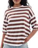 Jamie Haller Jamie Haller The Draped Tee Brown Rugby Stripe - 1