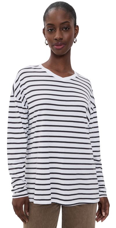 Jamie Haller Jamie Haller The High V Tee White Stripe