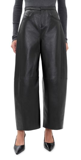 Jamie Haller Jamie Haller The Lambskin Leather Sculpted Baggy Pants Black