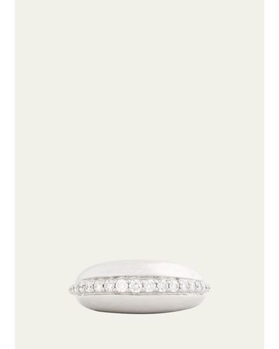 Jamie Wolf 18K White Gold Domed Ring with Diamonds