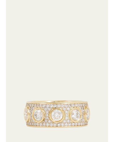 Jamie Wolf 18K Yellow & White Gold Bezel-Set & Pave Diamond Band