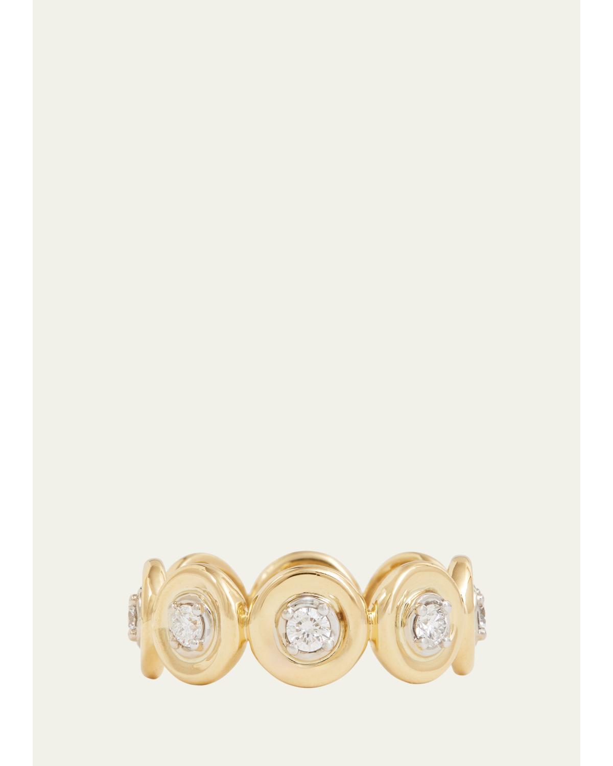 Jamie Wolf 18K Yellow and White Gold Linked Round Diamond Band