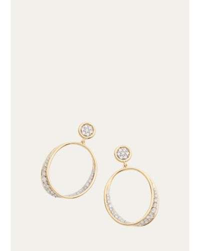 Jamie Wolf 18K Yellow and White Gold Oval Twist Earrings with Diamonds